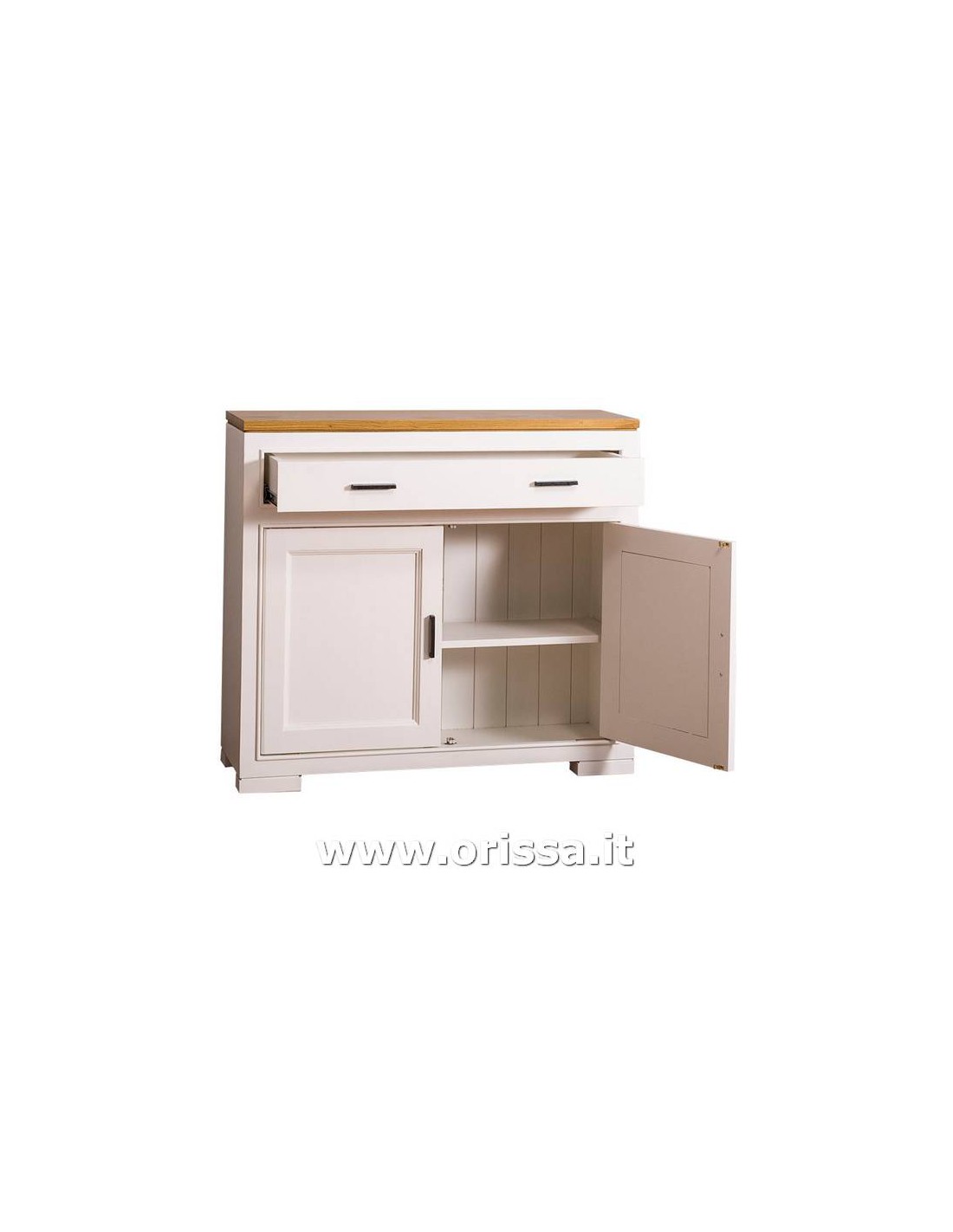 credenza bassa stile country con tre ante e tre cassetti legno colorato o  naturale MS638 - Orissa Mobili Coloniali