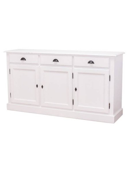 credenza bassa stile country con tre ante e tre cassetti legno colorato o  naturale MS638 - Orissa Mobili Coloniali