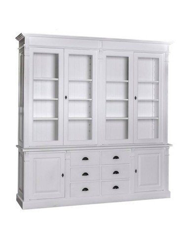 Libreria country legno massello di pino rustica o colorata con cassetti  223cm MS295B+72S - Orissa Mobili Coloniali