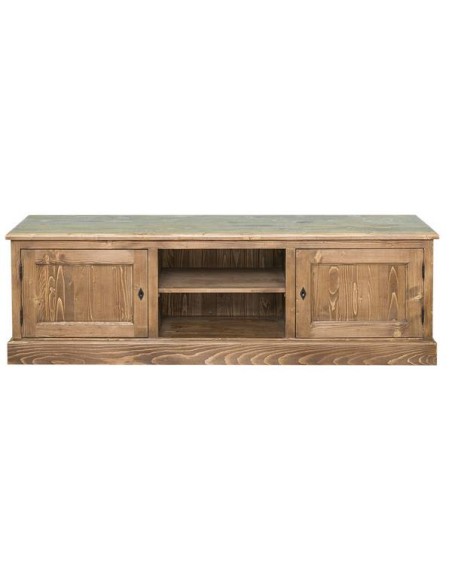 credenza bassa porta tv provenzale sagomato a mano e laccato bicolore in  tonalità bianco patinato e anticato con patina marrone lucidato in legno di  frassino lucidata con prodotti naturali